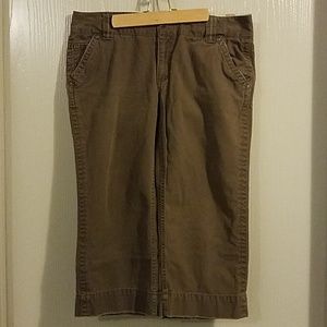 VINTAGE OLD NAVY - THICK Brown distressed ladies Capri pants size 12  Y2K??
